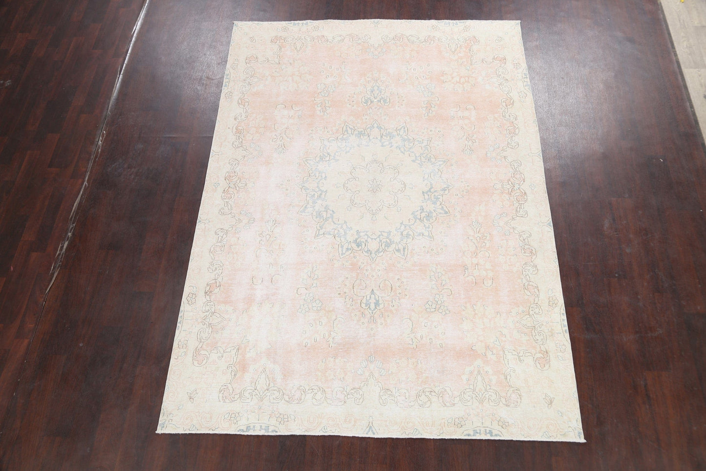 Muted Floral Kerman Persian Area Rug 7x9