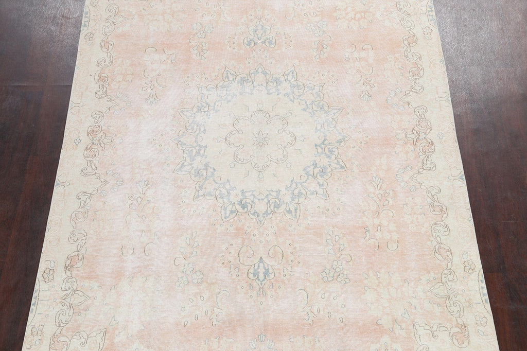 Muted Floral Kerman Persian Area Rug 7x9