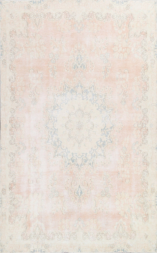 Muted Floral Kerman Persian Area Rug 7x9