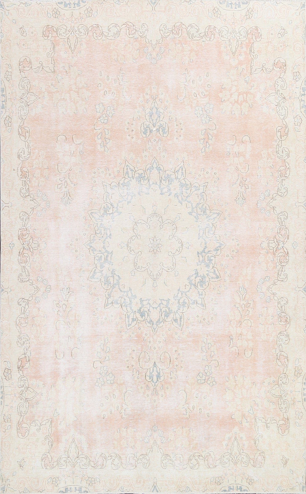 Muted Floral Kerman Persian Area Rug 7x9