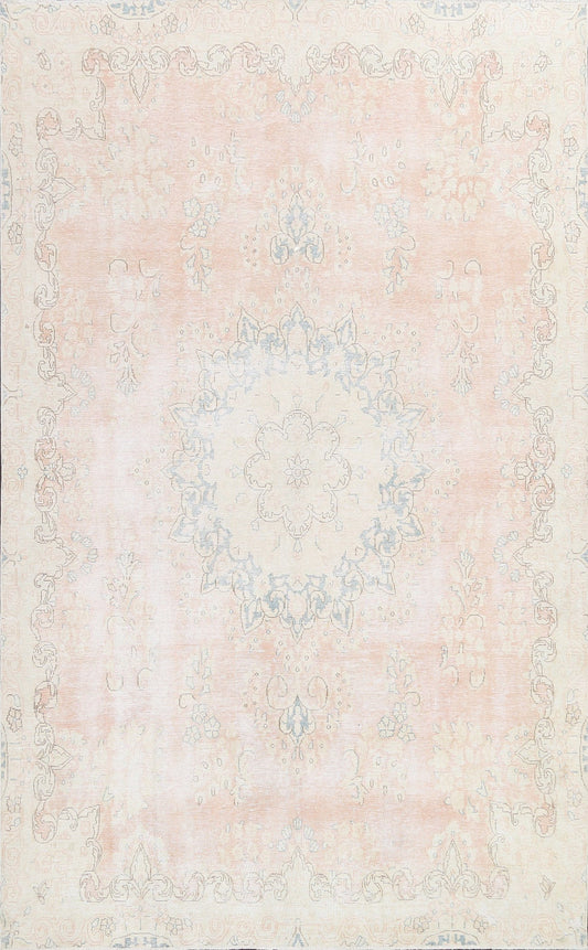 Muted Floral Kerman Persian Area Rug 7x9