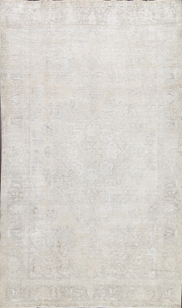 Muted Geometric Tabriz Persian Area Rug 6x9