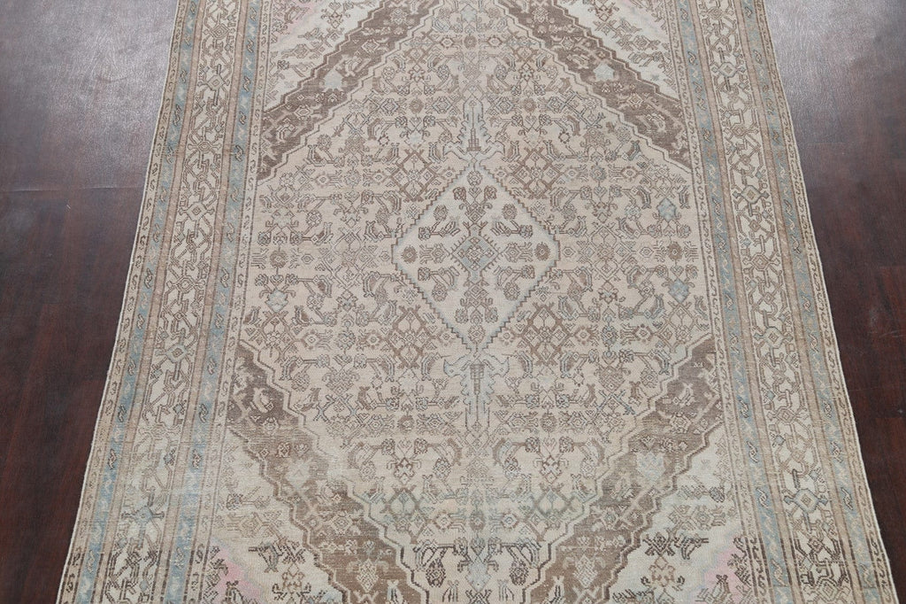 Muted Geometric Hamedan Persian Area Rug 7x10