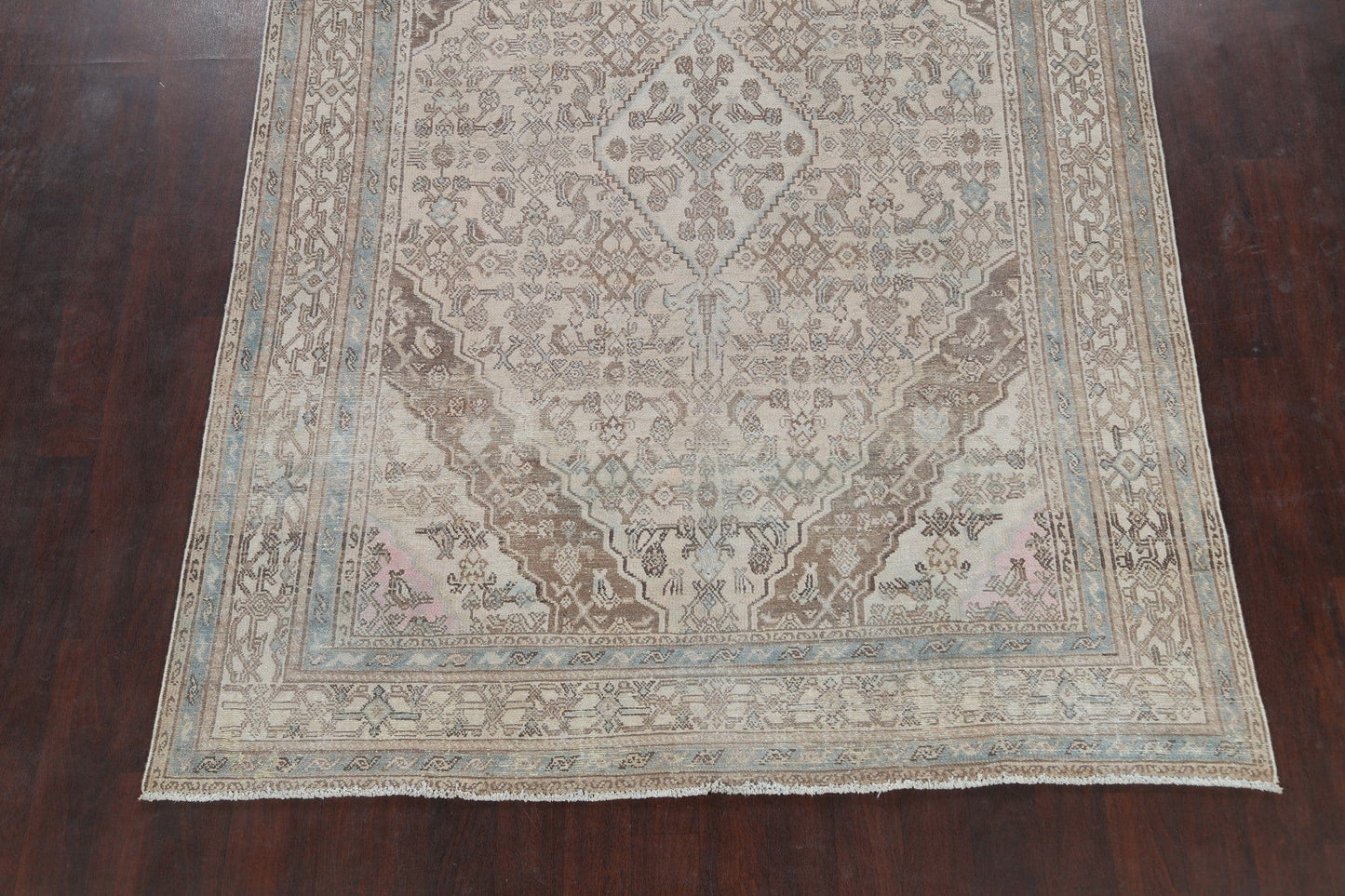 Muted Geometric Hamedan Persian Area Rug 7x10