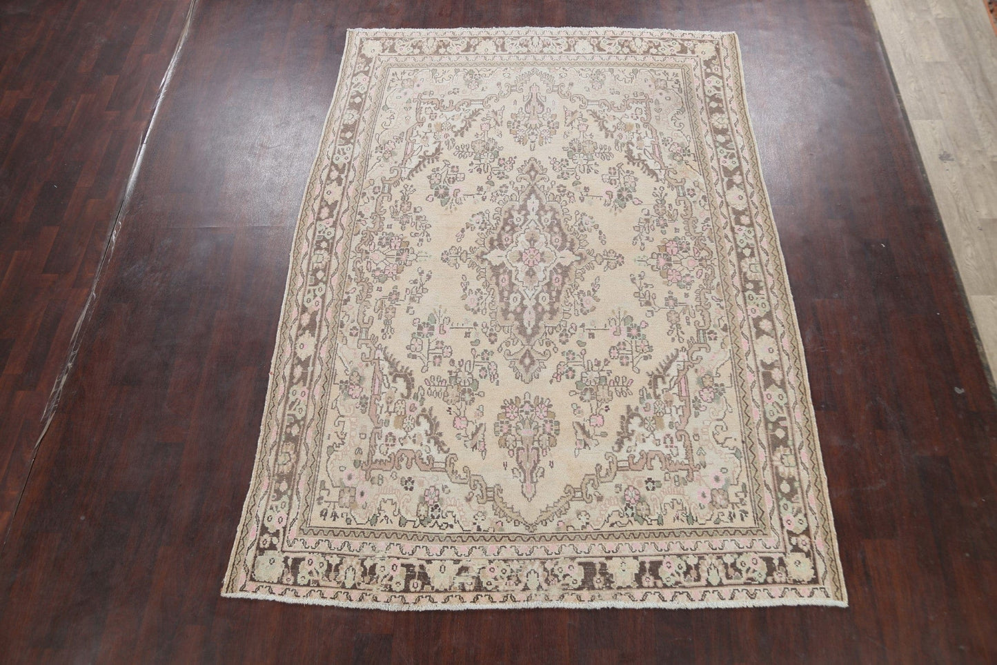 Muted Geometric Hamedan Persian Area Rug 7x10