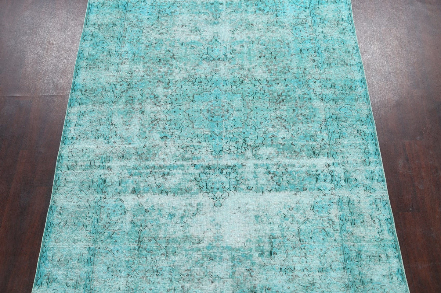 Distressed Over-Dyed Tabriz Persian Area Rug 7x11