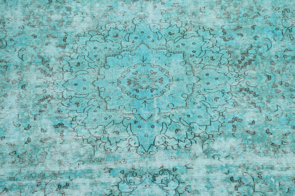 Distressed Over-Dyed Tabriz Persian Area Rug 7x11