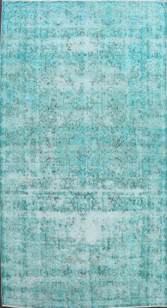 Distressed Over-Dyed Tabriz Persian Area Rug 7x11