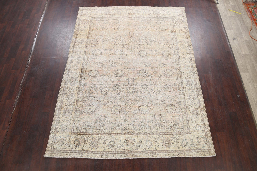 All-Over Muted Tabriz Persian Area Rug 7x10