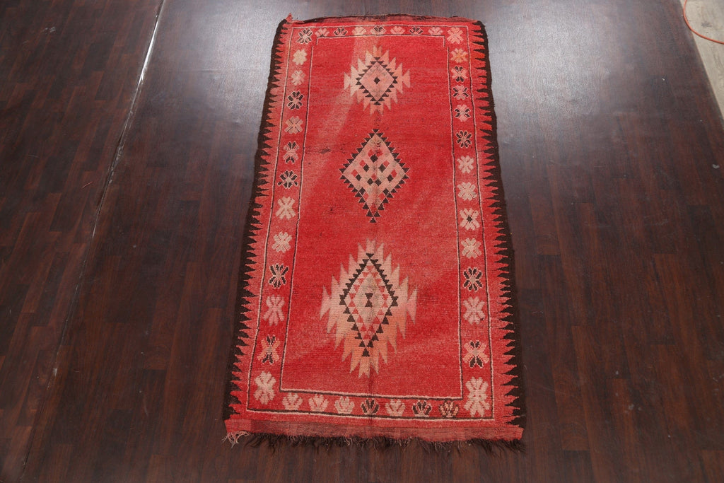 Antique Tribal Moroccan Oriental Area Rug 5x9