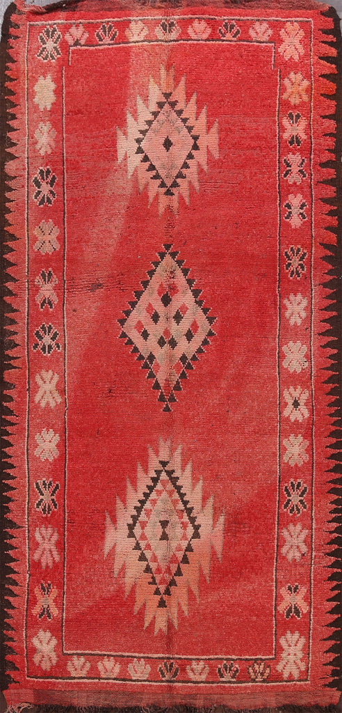 Antique Tribal Moroccan Oriental Area Rug 5x9