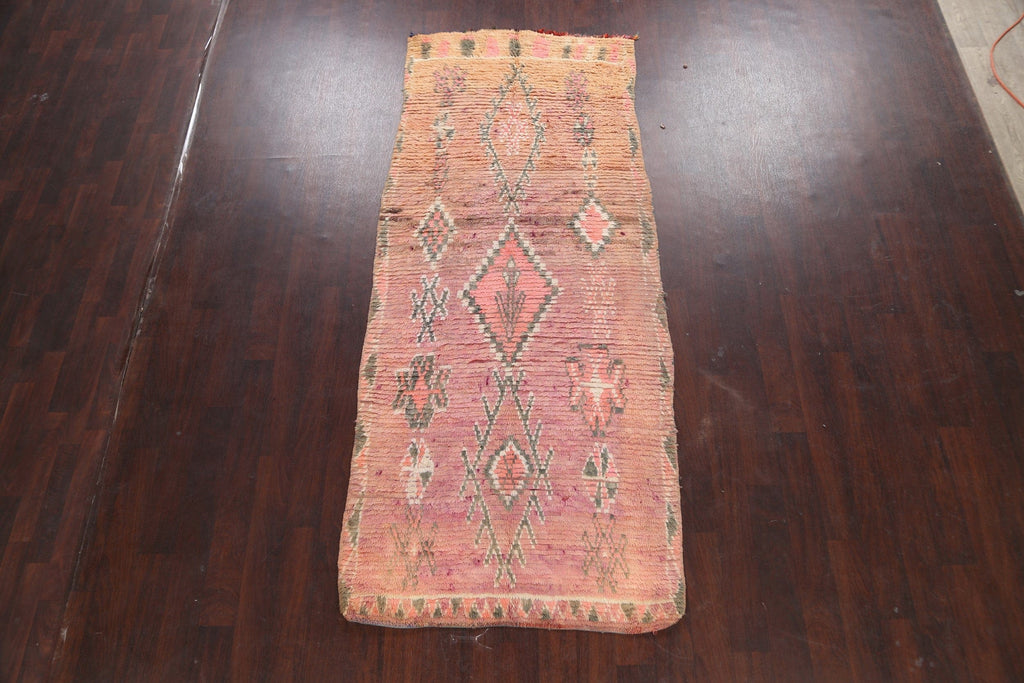 Tribal Moroccan Oriental Runner Rug 4x9