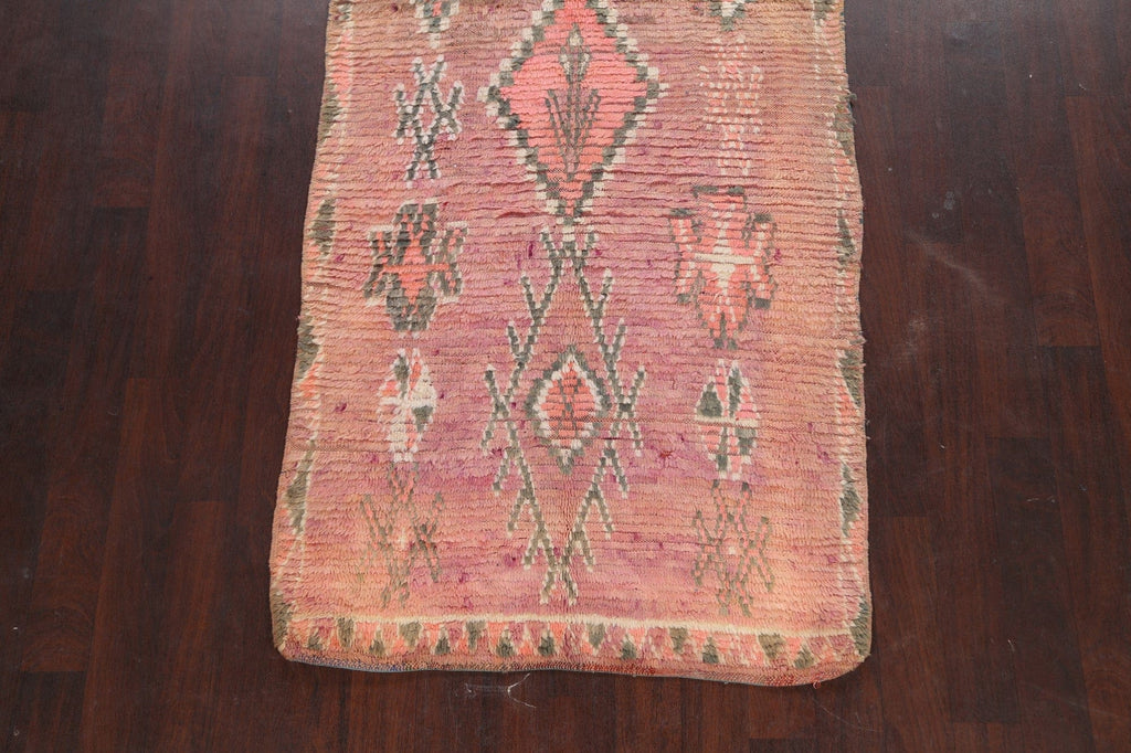 Tribal Moroccan Oriental Runner Rug 4x9