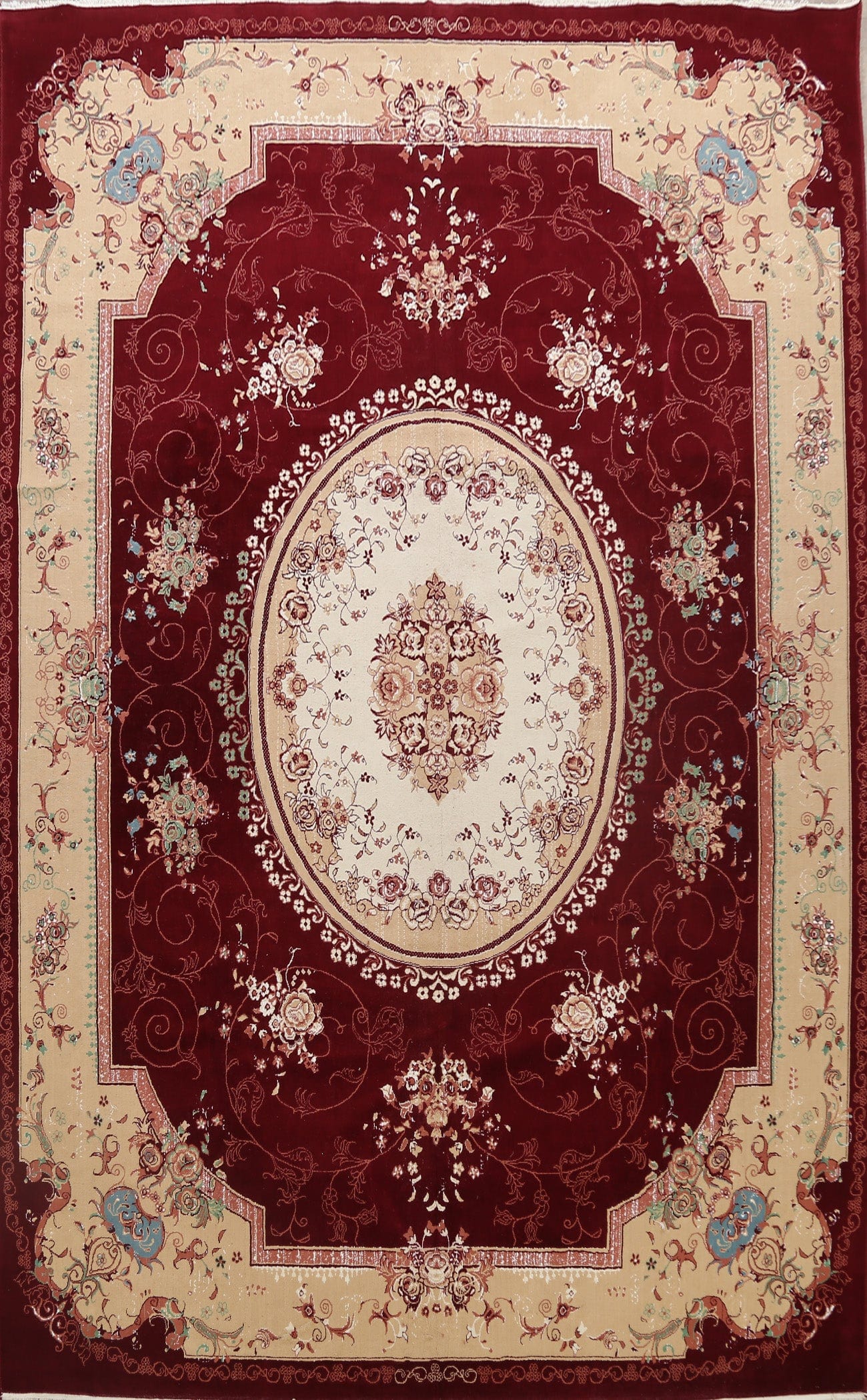 Floral Aubusson Oriental Area Rug 10x13