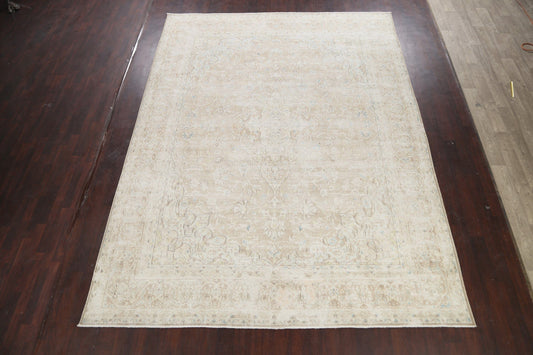 Distressed Floral Kerman Persian Area Rug 10x12