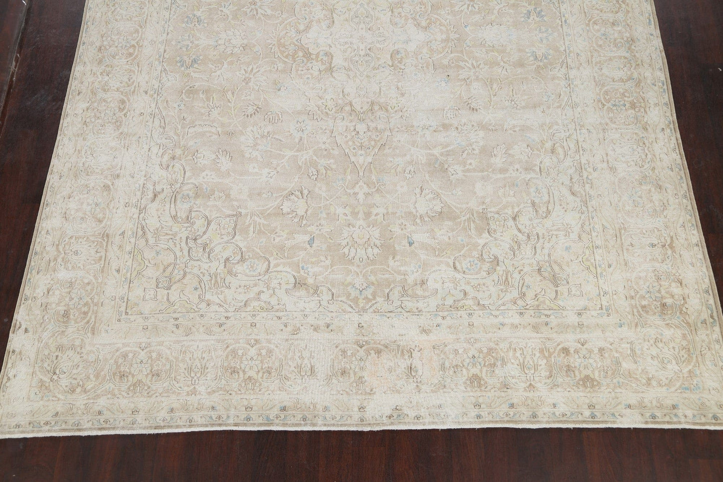 Distressed Floral Kerman Persian Area Rug 10x12