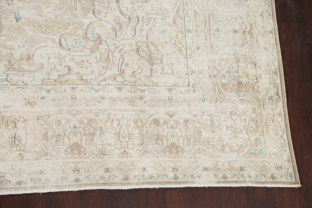 Distressed Floral Kerman Persian Area Rug 10x12