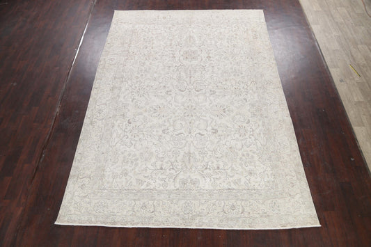 Distressed Floral Tabriz Persian Area Rug 8x12