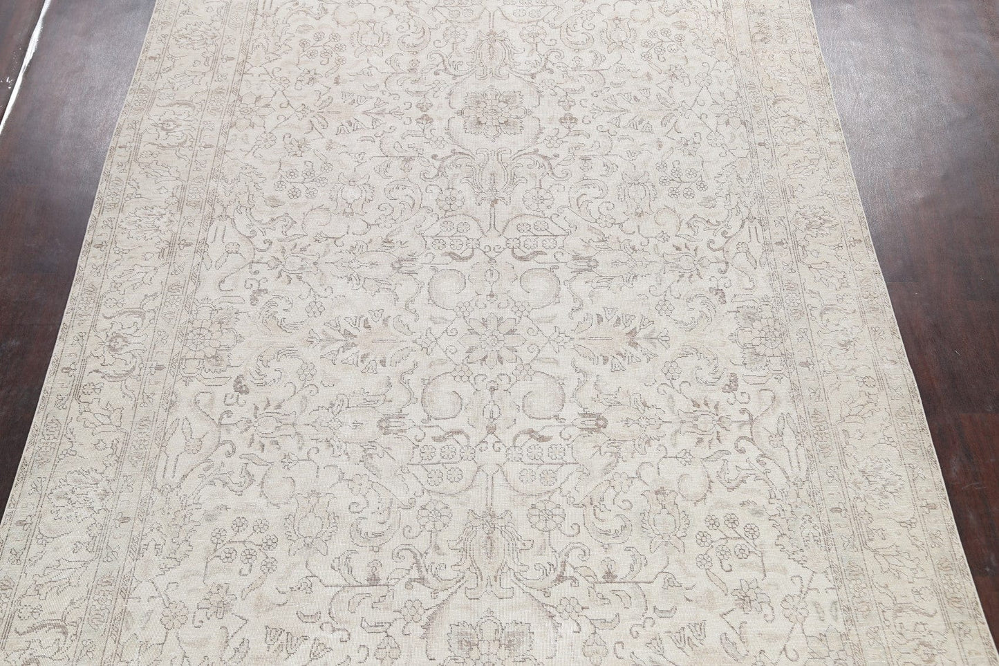 Distressed Floral Tabriz Persian Area Rug 8x12