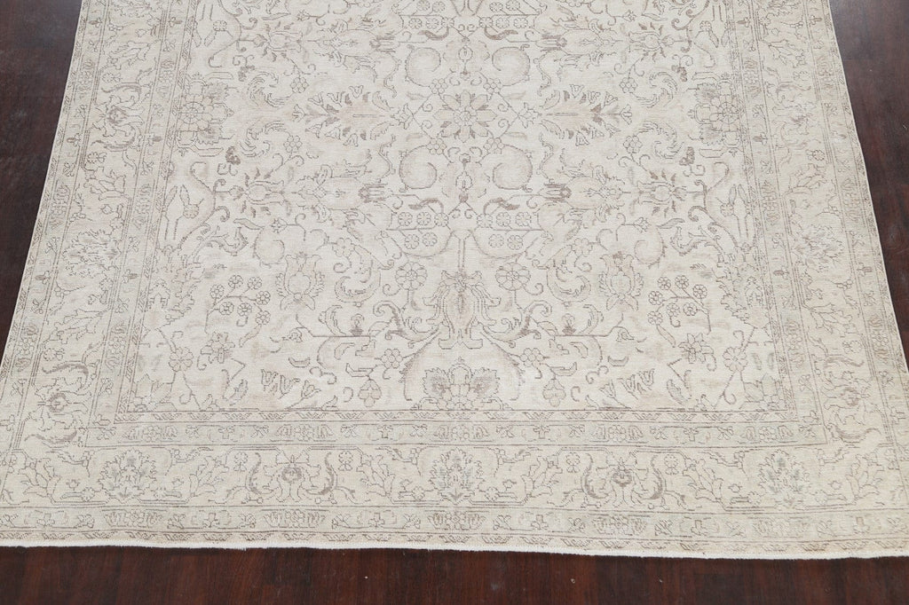 Distressed Floral Tabriz Persian Area Rug 8x12