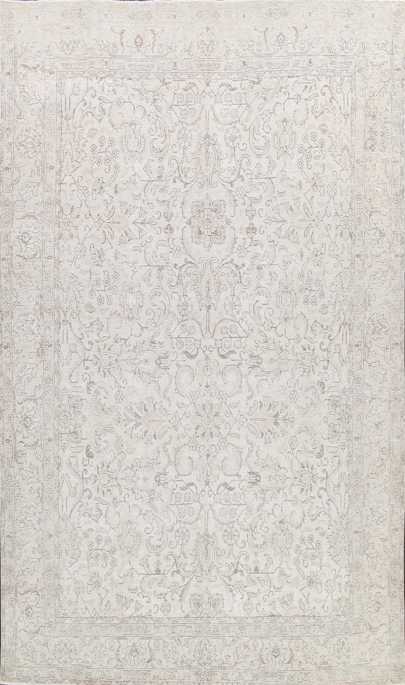 Distressed Floral Tabriz Persian Area Rug 8x12