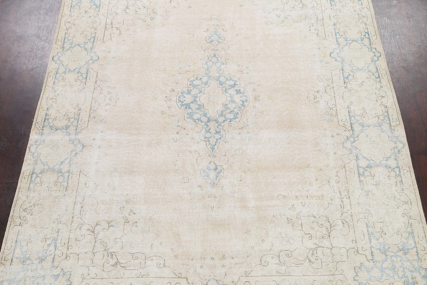 Muted Distressed Kerman Persian Area Rug 8x11