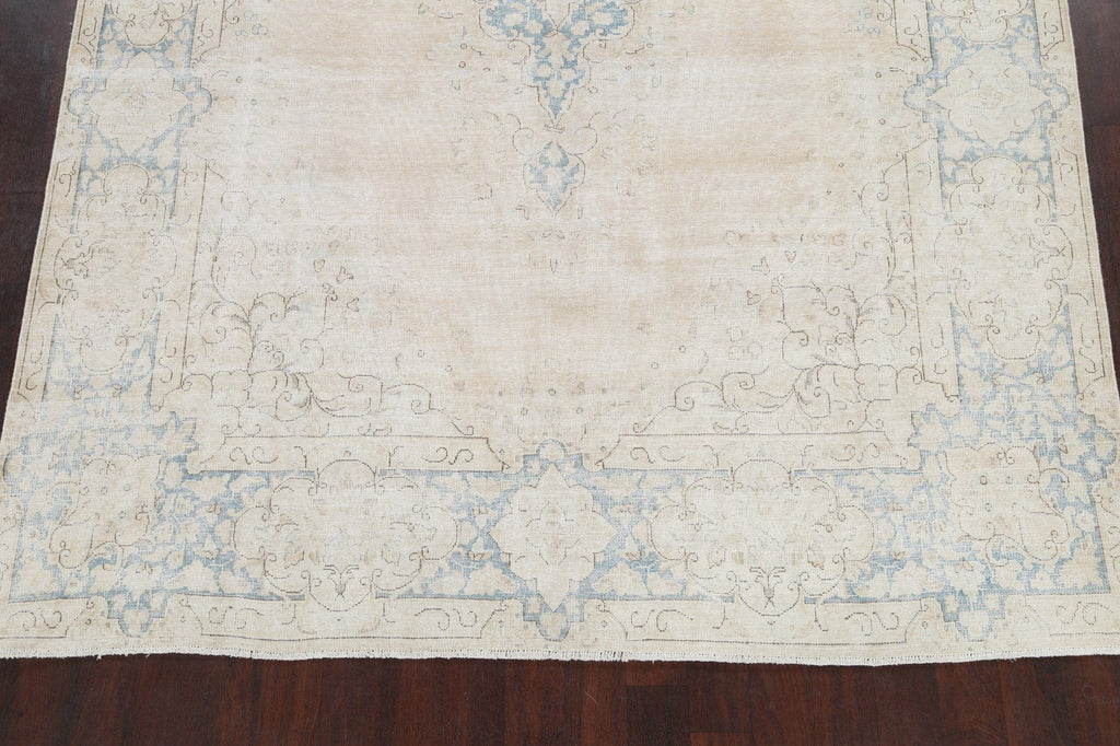 Muted Distressed Kerman Persian Area Rug 8x11