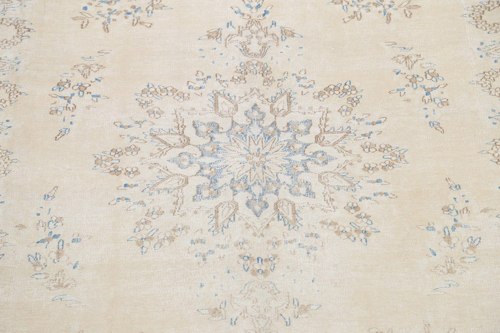 Muted Distressed Kerman Persian Area Rug 8x11