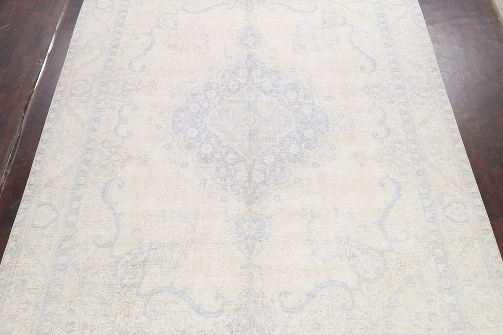 Muted Distressed Kerman Persian Area Rug 10x13