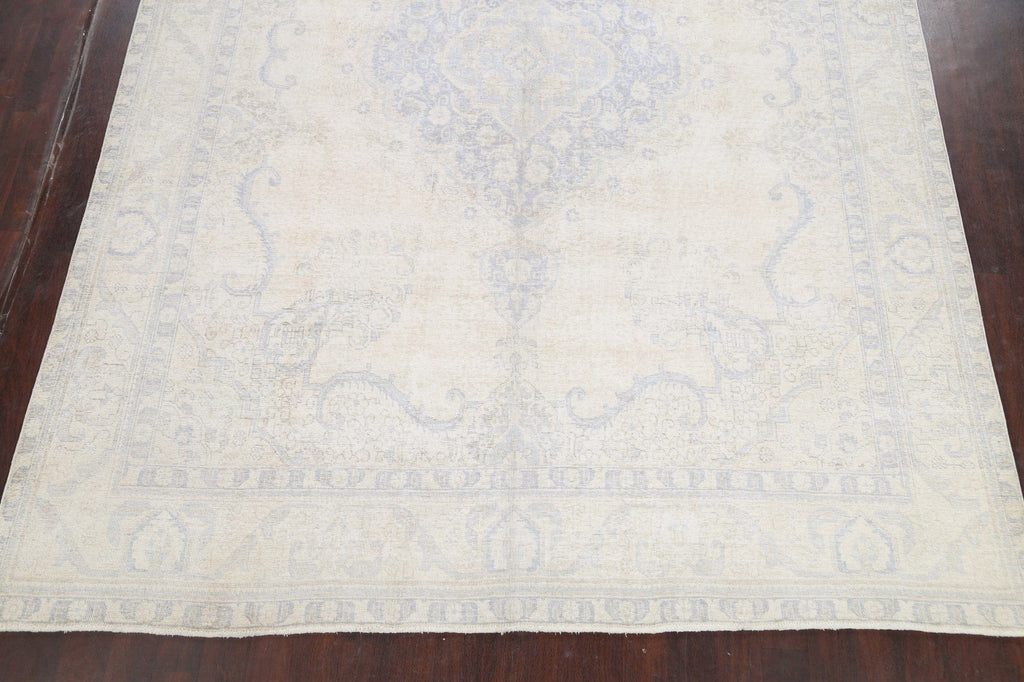 Muted Distressed Kerman Persian Area Rug 10x13