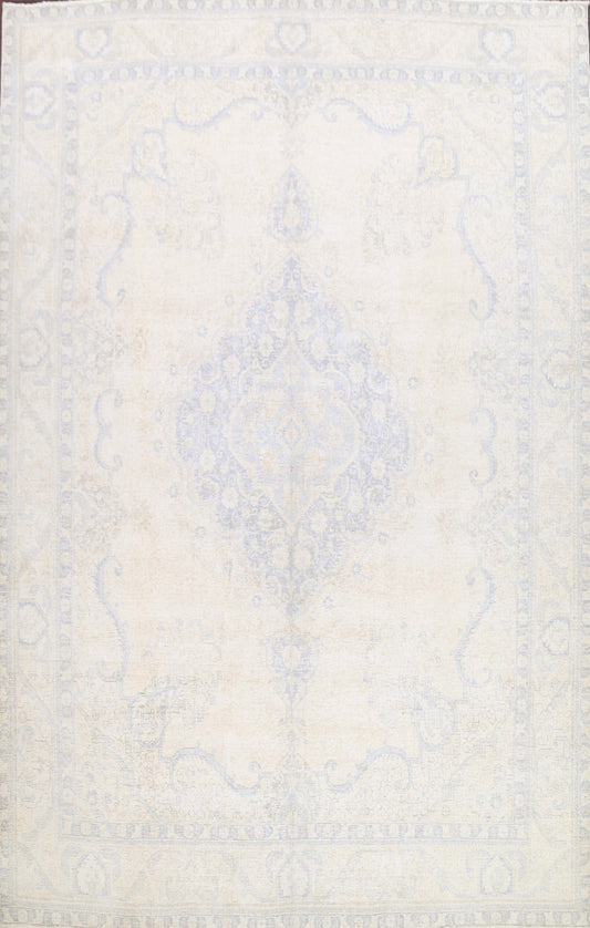 Muted Distressed Kerman Persian Area Rug 10x13