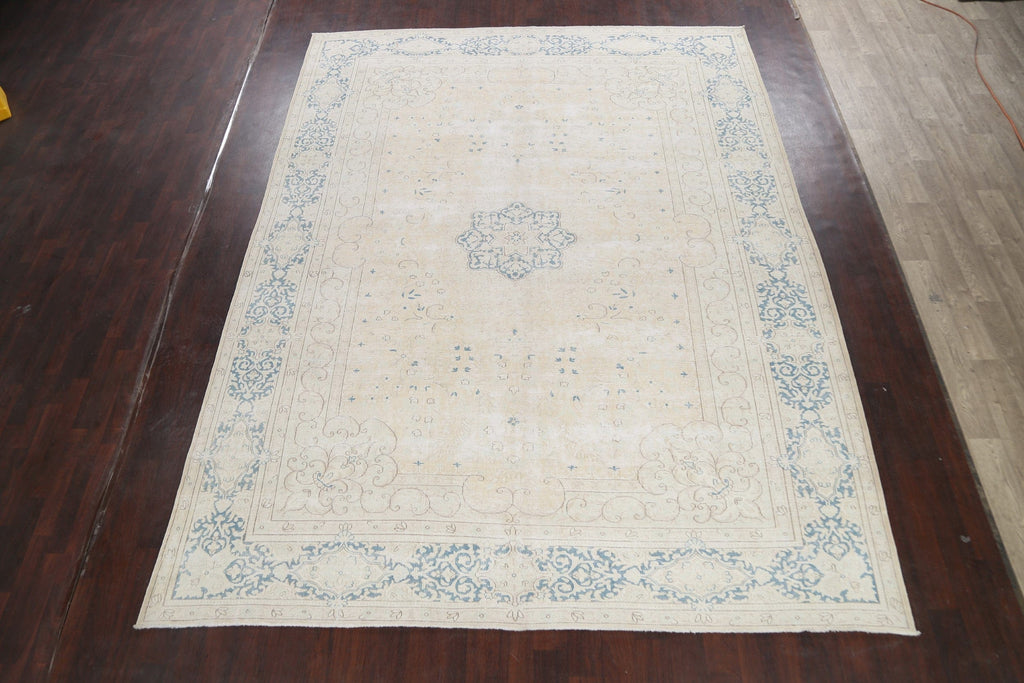 Muted Floral Kerman Persian Area Rug 10x13