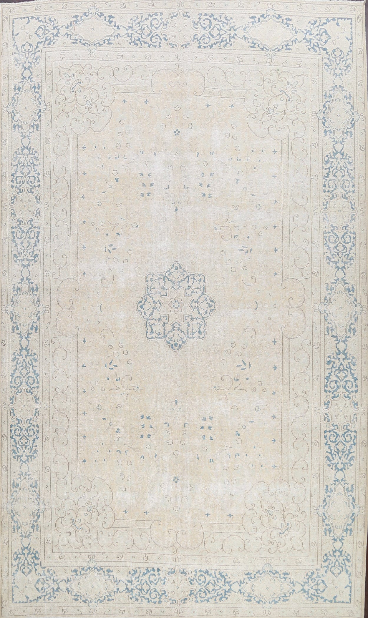 Muted Floral Kerman Persian Area Rug 10x13