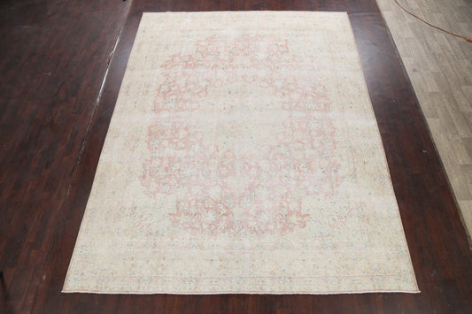 Muted Distressed Kerman Persian Area Rug 10x12