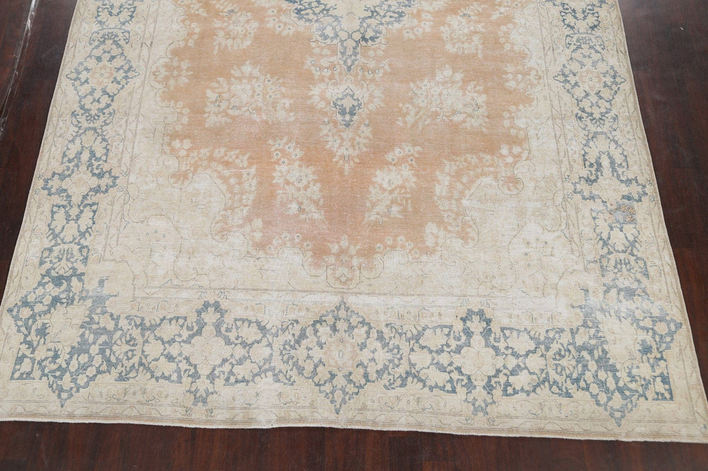 Muted Distressed Kerman Persian Area Rug 10x14