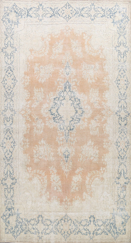 Muted Distressed Kerman Persian Area Rug 10x14