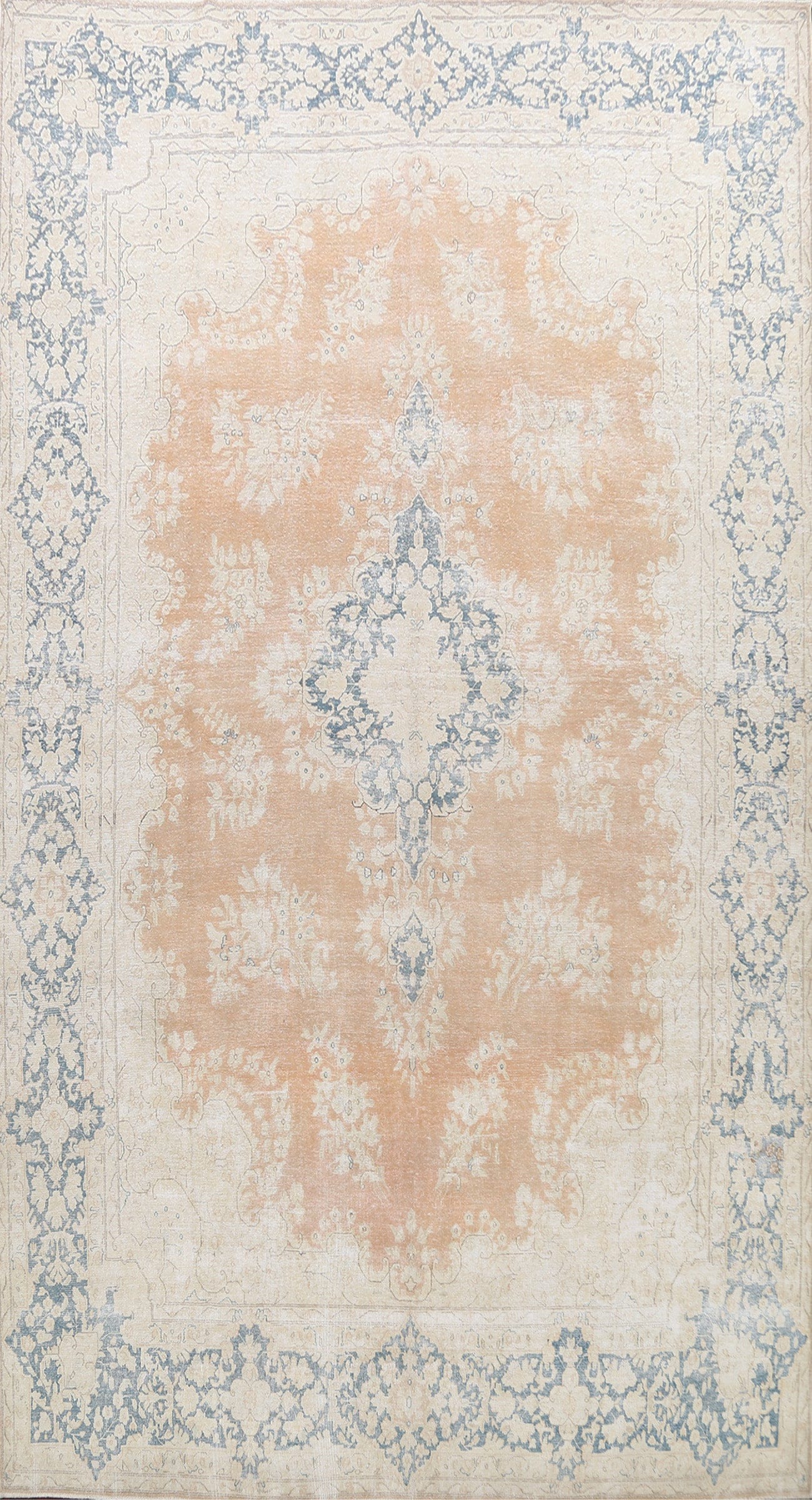 Muted Distressed Kerman Persian Area Rug 10x14