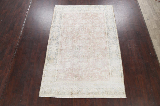 Muted Distressed Kerman Persian Area Rug 6x10