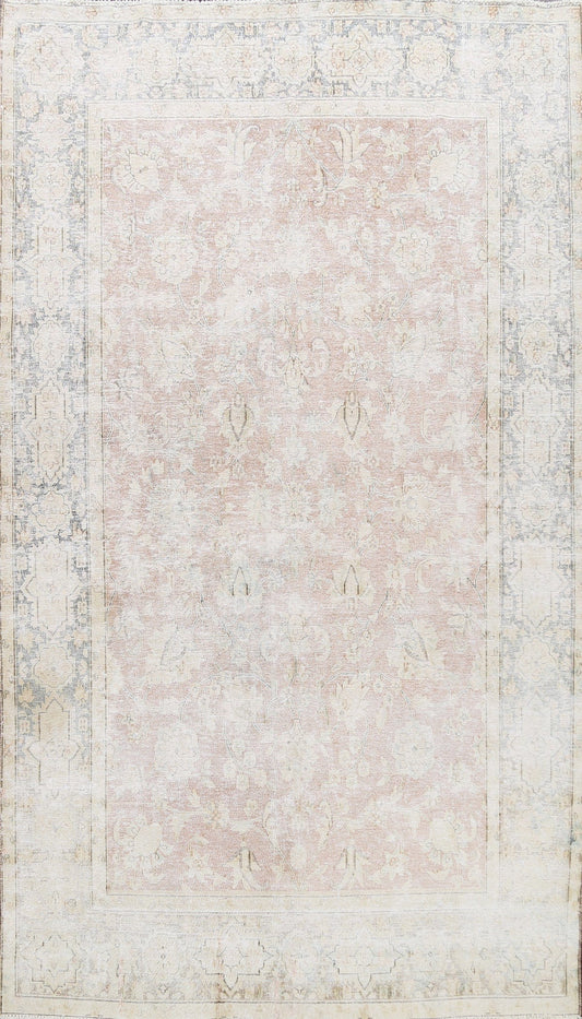 Muted Distressed Kerman Persian Area Rug 6x10