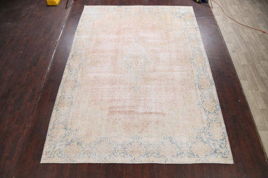 Muted Distressed Kerman Persian Area Rug 10x13