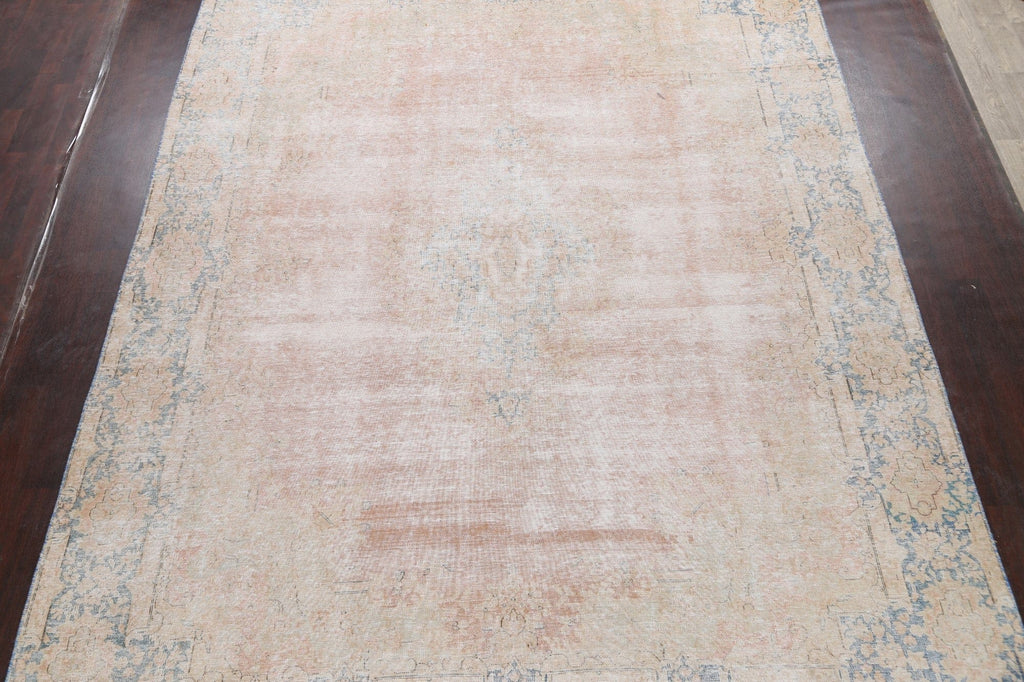 Muted Distressed Kerman Persian Area Rug 10x13