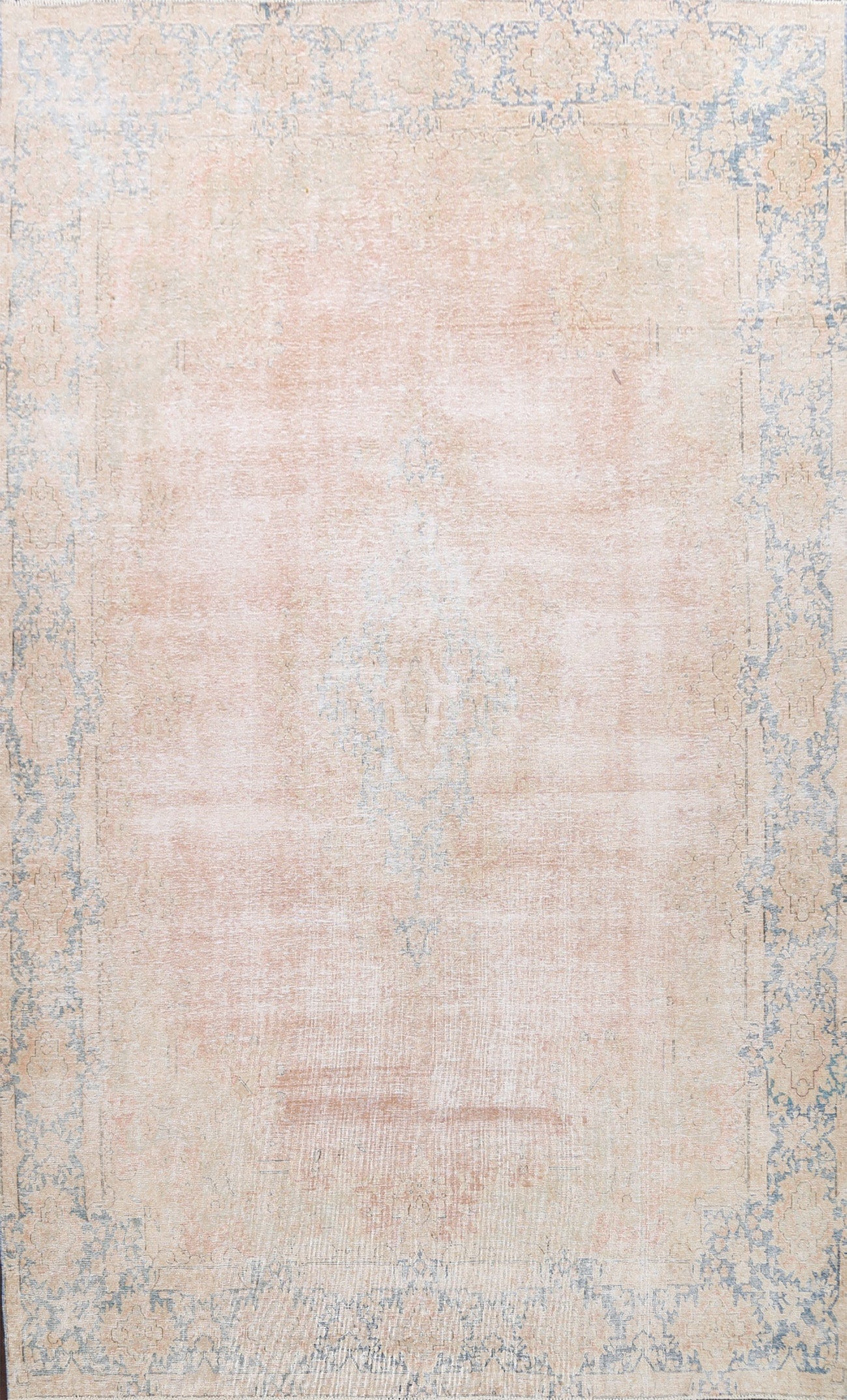 Muted Distressed Kerman Persian Area Rug 10x13