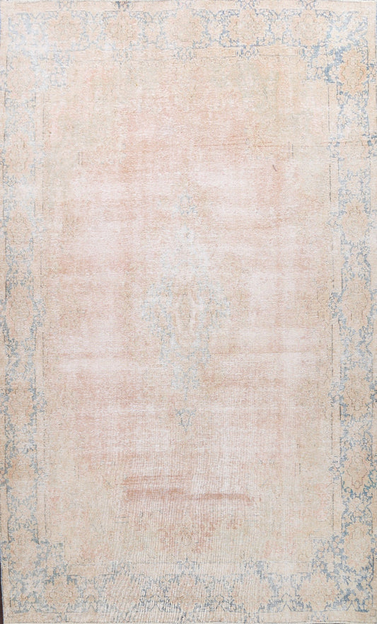 Muted Distressed Kerman Persian Area Rug 10x13