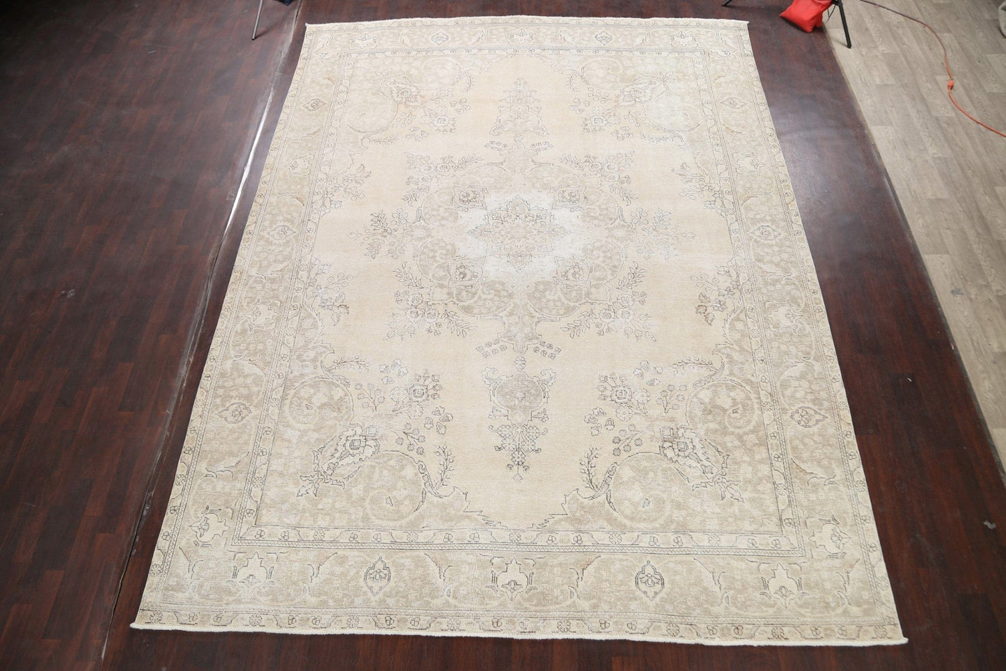 Muted Distressed Tabriz Persian Area Rug 10x13