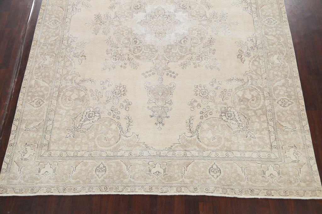 Muted Distressed Tabriz Persian Area Rug 10x13