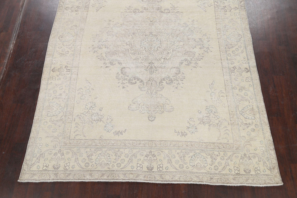 Muted Distressed Tabriz Persian Area Rug 8x11