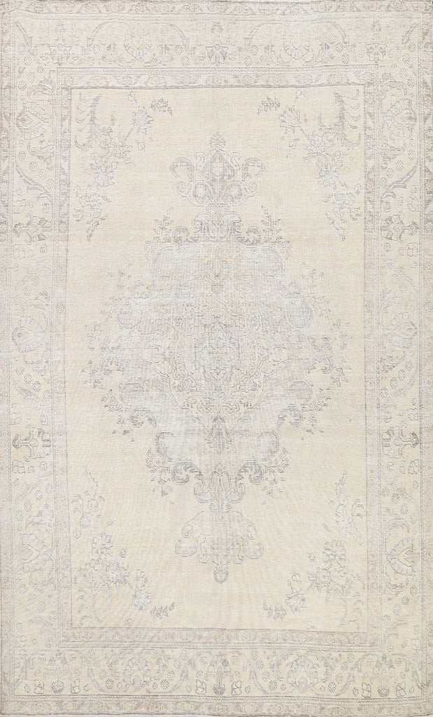 Muted Distressed Tabriz Persian Area Rug 8x11