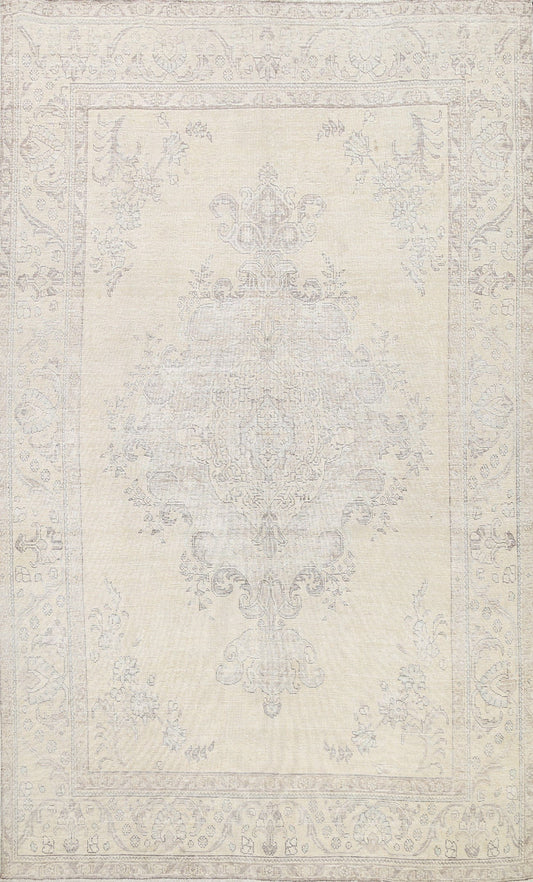 Muted Distressed Tabriz Persian Area Rug 8x11