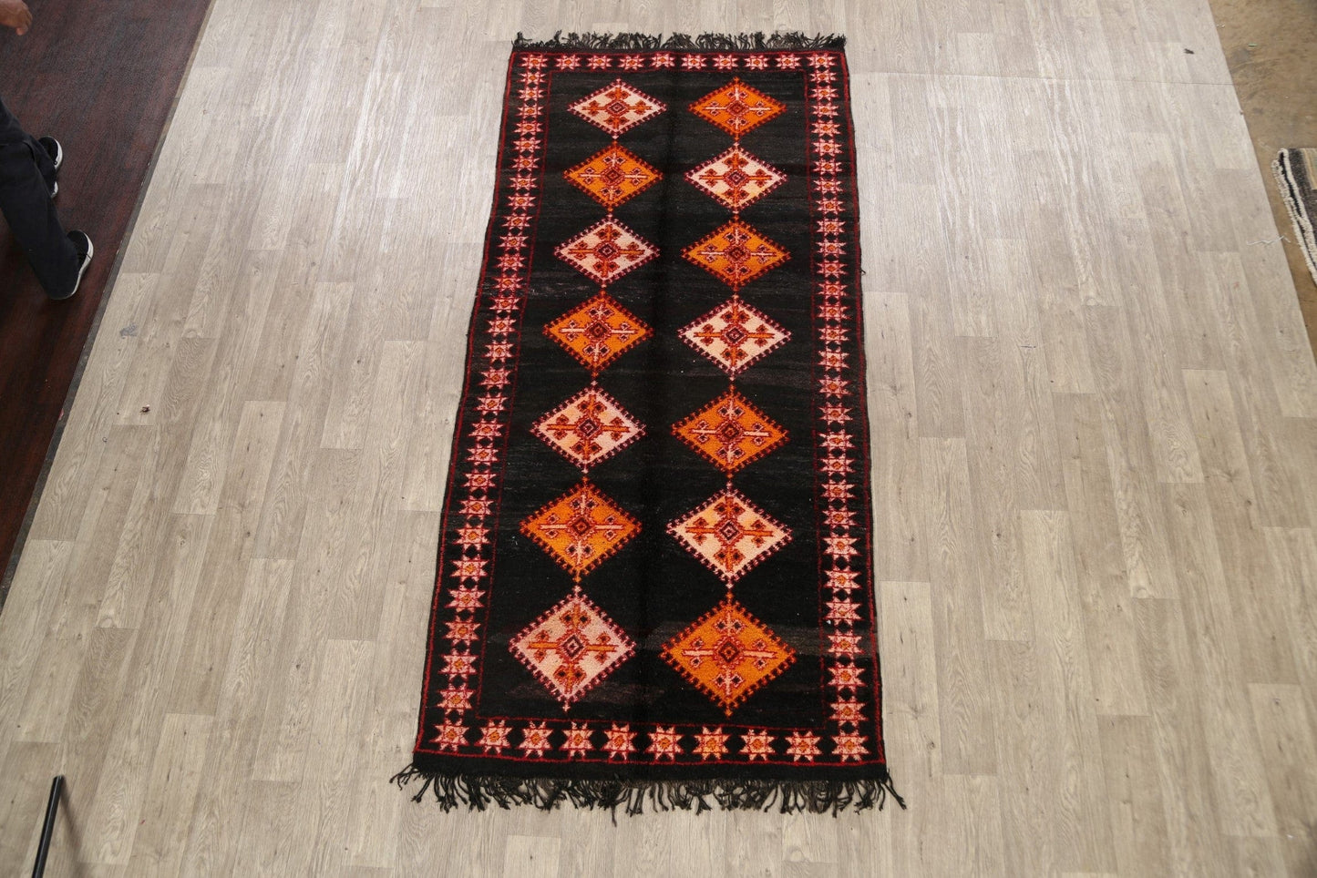 Tribal Geometric Moroccan Oriental Runner Rug 4x9