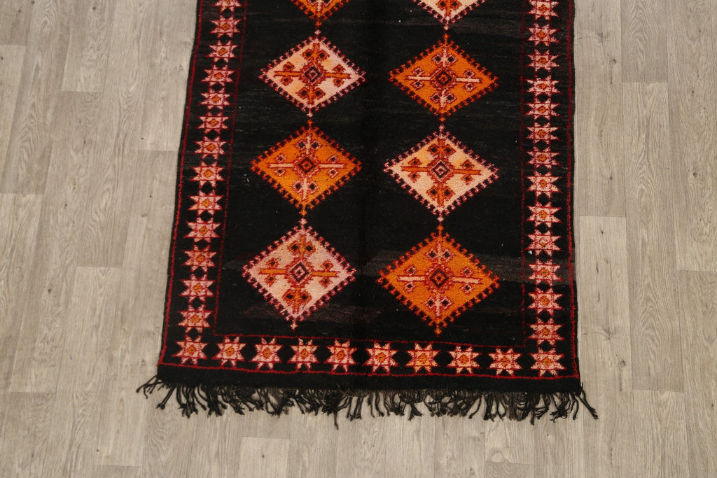 Tribal Geometric Moroccan Oriental Runner Rug 4x9